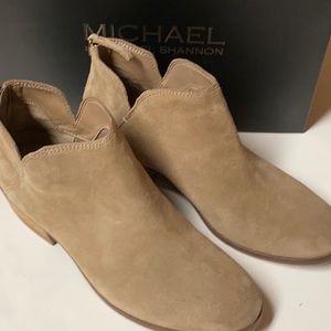 Michael Shannon Nadya Taupe Suede Booties